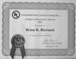 Brian Biersach Certificate