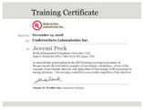 Jeremi Peck Certificate