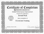 Jeremi Peck Certificate