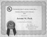 Jeremi Peck Certificate