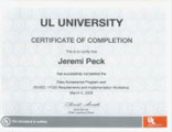 Jeremi Peck Certificate
